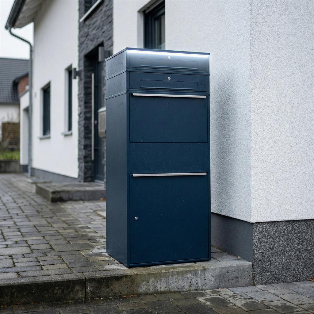 Metzler Paketbox XL mit 2 Briefkästen | LED | RAL 7016 Anthrazit | Bispo Max 2