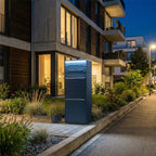 Metzler Paketbox XL mit 3 Briefkästen | LED | RAL 7016 Anthrazit | Bispo Max 2