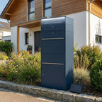 Metzler Paketbox XL mit 3 Briefkästen | LED | RAL 7016 Anthrazit | Bispo Max 2