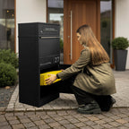 Metzler Paketbox mit Briefkasten | personalisiert mit Gravur | Edelstahl-Namensschild | mit Briefeinwurf | Taren
