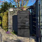 Metzler Paketbox mit Briefkasten | personalisiert mit Gravur | Edelstahl-Namensschild | mit Briefeinwurf | Taren