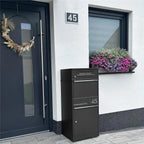 Metzler Paketbox mit Briefkasten | personalisiert mit Gravur | Edelstahl-Namensschild | mit Briefeinwurf | Taren