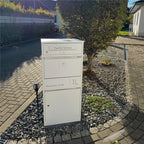 Metzler Paketbox mit Briefkasten | personalisiert mit Gravur | Edelstahl-Namensschild | mit Briefeinwurf | Taren