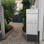Metzler Paketbox mit Briefkasten | personalisiert mit Gravur | Edelstahl-Namensschild | mit Briefeinwurf | Taren