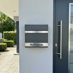 Metzler Briefkasten massiv | mit personalisierbarer Edelstahlblende | Asta