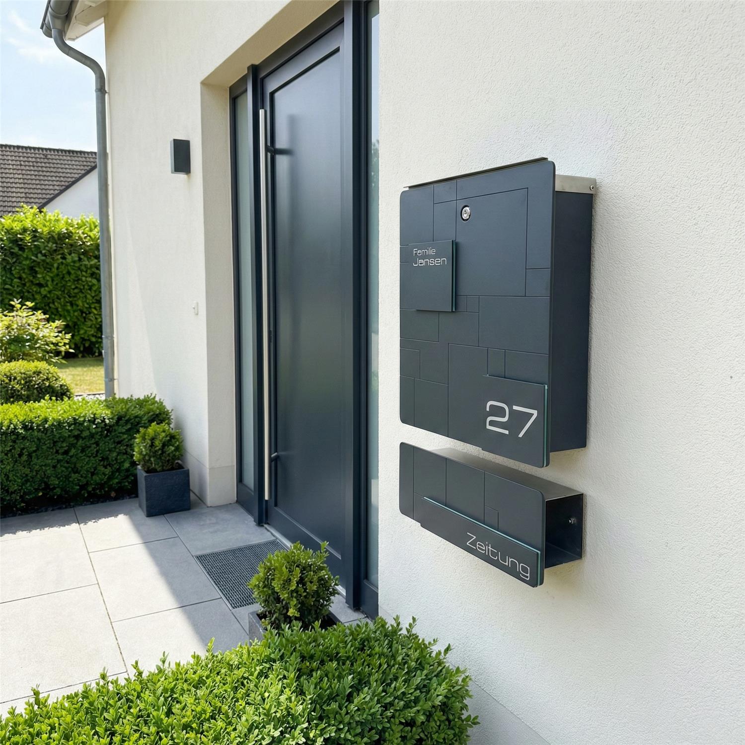 Metzler Briefkasten Edelstahl Gravur optional | Modell02