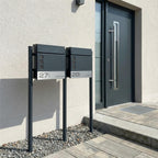 Metzler Standbriefkasten Mehrfamilienhaus Anthrazit Edelstahlleiste | Oltmann