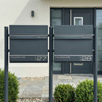 Metzler Standbriefkasten Mehrfamilienhaus Anthrazit Lasergravur | Hermann