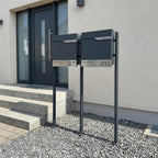 Metzler Standbriefkasten Mehrfamilienhaus Anthrazit RAL 7016 Lasergravur | Siebert