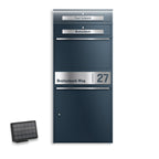 Metzler Paketbox XL mit 2 Briefkästen | LED  | personalisiert mit Gravur | RAL 7016 Anthrazit | Bispo Max 2