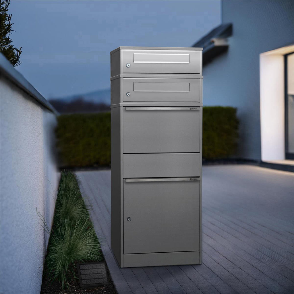 Metzler Paketbox mit 2 Briefkästen | LED | zweifacher Briefeinwurf | Bispo