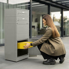 Metzler Paketbox mit 2 Briefkästen mit austauschbaren Namensschildern | für Pakete bis zur Größe M | Bispo RE