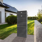 Metzler Paketbox mit 2 Briefkästen mit austauschbaren Namensschildern | für Pakete bis zur Größe M | Bispo RE
