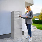 Metzler Paketbox mit 3 Briefkästen mit austauschbaren Namensschildern | für Pakete bis zur Größe M | Bispo RE