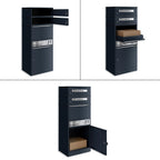 Metzler Paketbox mit 2 Briefkästen | personalisiert mit Gravur | Edelstahl-Namensschild | mit Briefeinwurf | Bispo 2