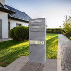 Metzler Paketbox mit 2 Briefkästen | personalisiert mit Gravur | Edelstahl-Namensschild | mit Briefeinwurf | Bispo 2