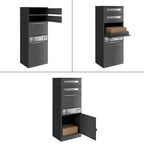 Metzler Paketbox mit 2 Briefkästen | personalisiert mit Gravur | Edelstahl-Namensschild | mit Briefeinwurf | Bispo 2