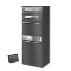 Metzler Paketbox mit 2 Briefkästen | LED | personalisiert mit Gravur | Bispo 2