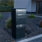 Metzler Paketbox mit 2 Briefkästen | LED | personalisiert mit Gravur | Bispo 2
