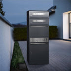 Metzler Paketbox mit 2 Briefkästen | LED | personalisiert mit Gravur | Bispo 2