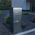Metzler Paketbox mit 2 Briefkästen | LED | personalisiert mit Gravur | Bispo 2