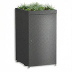 Metzler Mülltonnenbox mit Pflanzdach | 1er | 240l | aus Aluminium | rostfrei & massiv