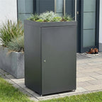 Metzler Mülltonnenbox mit Pflanzdach | 1er | 240l | aus Aluminium | rostfrei & massiv