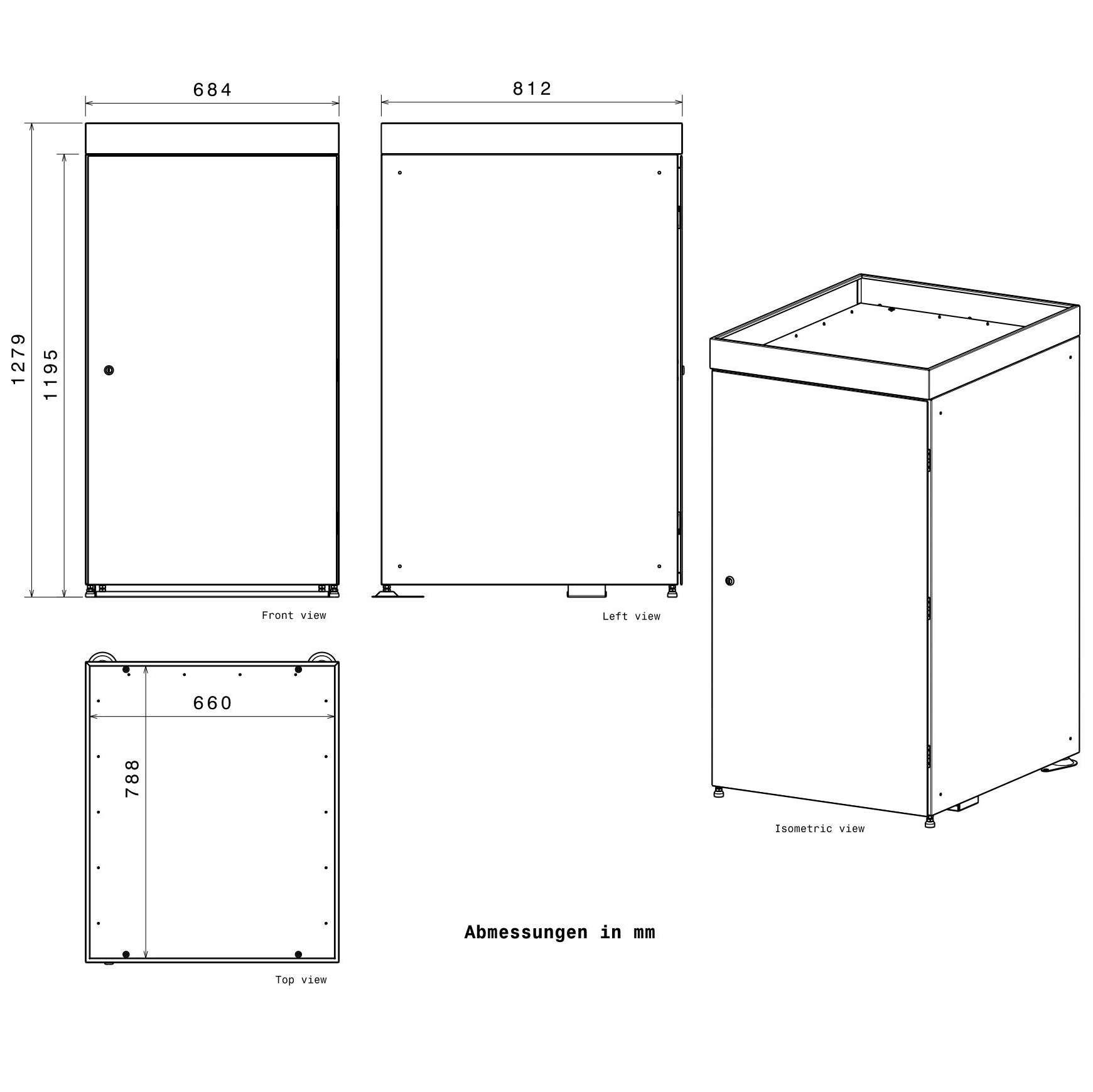 Metzler Mülltonnenbox mit Pflanzdach | 2er | 240l | aus Aluminium | rostfrei & massiv