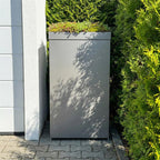 Metzler Mülltonnenbox mit Pflanzdach | 1er | 240l | aus Aluminium | rostfrei & massiv