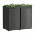 Metzler Mülltonnenbox mit Pflanzdach | 2er | 240l | aus Aluminium | rostfrei & massiv