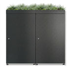 Metzler Mülltonnenbox mit Pflanzdach | 2er | 240l | aus Aluminium | rostfrei & massiv