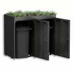 Metzler Mülltonnenbox mit Pflanzdach | 2er | 240l | aus Aluminium | rostfrei & massiv