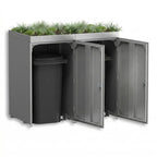 Metzler Mülltonnenbox mit Pflanzdach | 2er | 240l | aus Aluminium | rostfrei & massiv