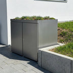 Metzler Mülltonnenbox mit Pflanzdach | 2er | 240l | aus Aluminium | rostfrei & massiv