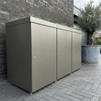 Metzler Mülltonnenbox mit Pflanzdach | 3er | 240l | aus Aluminium | rostfrei & massiv