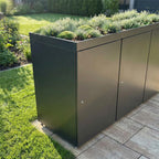 Metzler Mülltonnenbox mit Pflanzdach | 3er | 240l | aus Aluminium | rostfrei & massiv