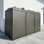 Metzler Mülltonnenbox mit Pflanzdach | 3er | 240l | aus Aluminium | rostfrei & massiv