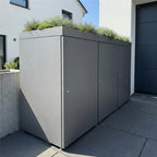 Metzler Mülltonnenbox mit Pflanzdach | 3er | 240l | aus Aluminium | rostfrei & massiv