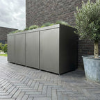 Metzler Mülltonnenbox mit Pflanzdach | 4er | 240l | aus Aluminium | rostfrei & massiv