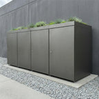 Metzler Mülltonnenbox mit Pflanzdach | 4er | 240l | aus Aluminium | rostfrei & massiv