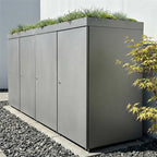 Metzler Mülltonnenbox mit Pflanzdach | 4er | 240l | aus Aluminium | rostfrei & massiv