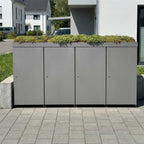 Metzler Mülltonnenbox mit Pflanzdach | 4er | 240l | aus Aluminium | rostfrei & massiv