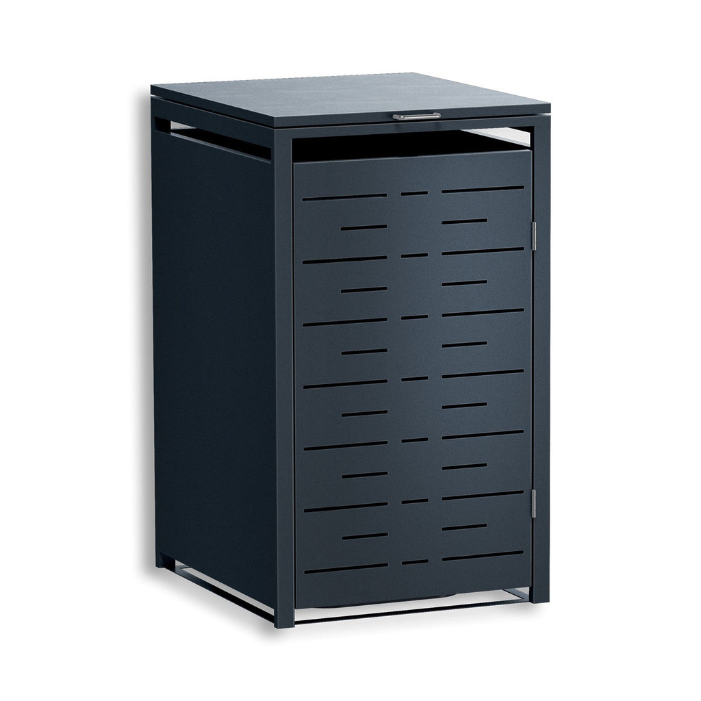 Metzler Design-Mülltonnenbox | 1er | 240l | horizontale Designlinien | Anthrazit RAL 7016 | Nexus