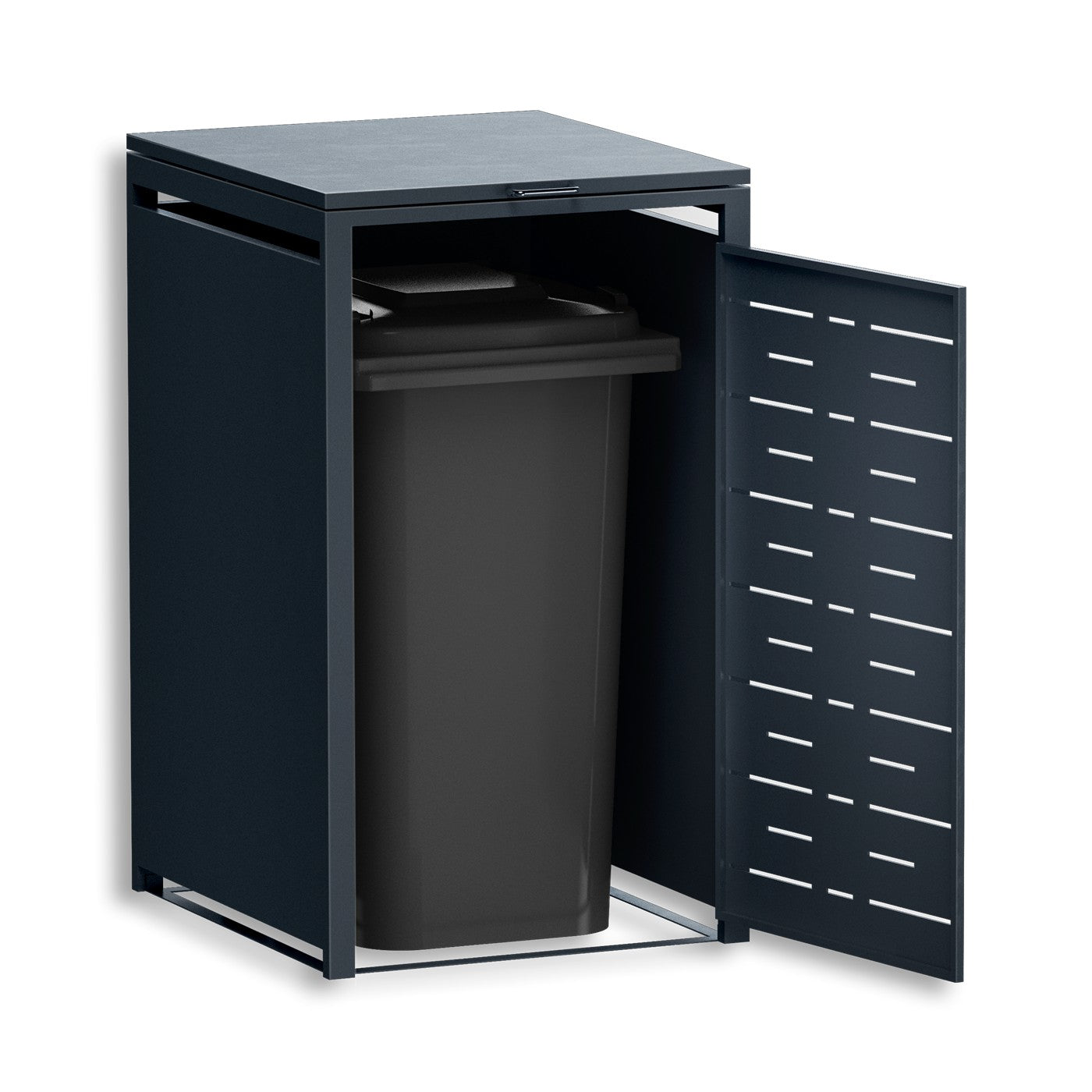 Metzler Design-Mülltonnenbox | 1er | 240l | horizontale Designlinien | Anthrazit RAL 7016 | Nexus