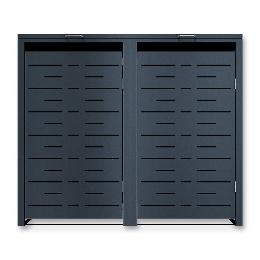 Metzler Design-Mülltonnenbox | 2er | 240l | horizontale Designlinien | Anthrazit RAL 7016 | Nexus