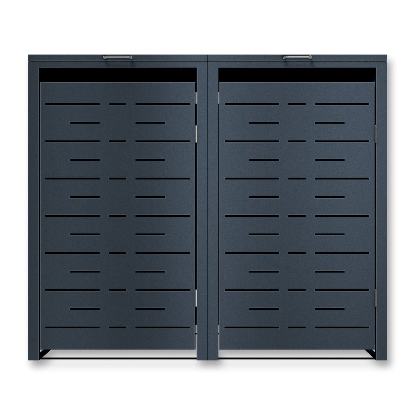 Metzler Design-Mülltonnenbox | 2er | 240l | horizontale Designlinien | Anthrazit RAL 7016 | Nexus