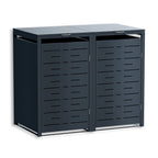 Metzler Design-Mülltonnenbox | 2er | 240l | horizontale Designlinien | Anthrazit RAL 7016 | Nexus