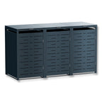 Metzler Design-Mülltonnenbox | 3er | 240l | Anthrazit RAL 7016 | horizontale Designlinien | Nexus