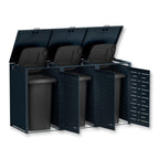 Metzler Design-Mülltonnenbox | 3er | 240l | Anthrazit RAL 7016 | horizontale Designlinien | Nexus
