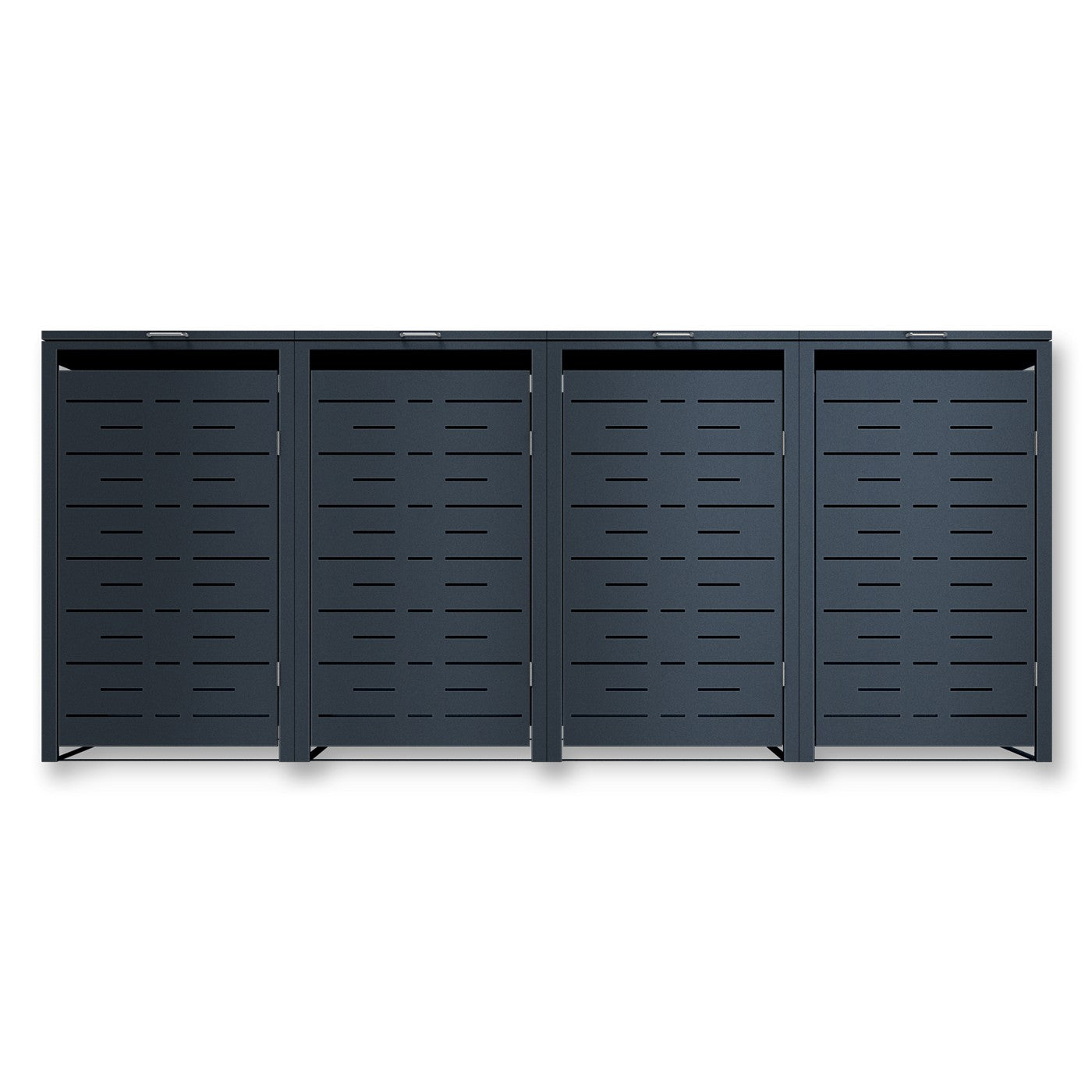 Metzler Design-Mülltonnenbox | 4er | 240l | Anthrazit RAL 7016 | horizontale Designlinien | Nexus
